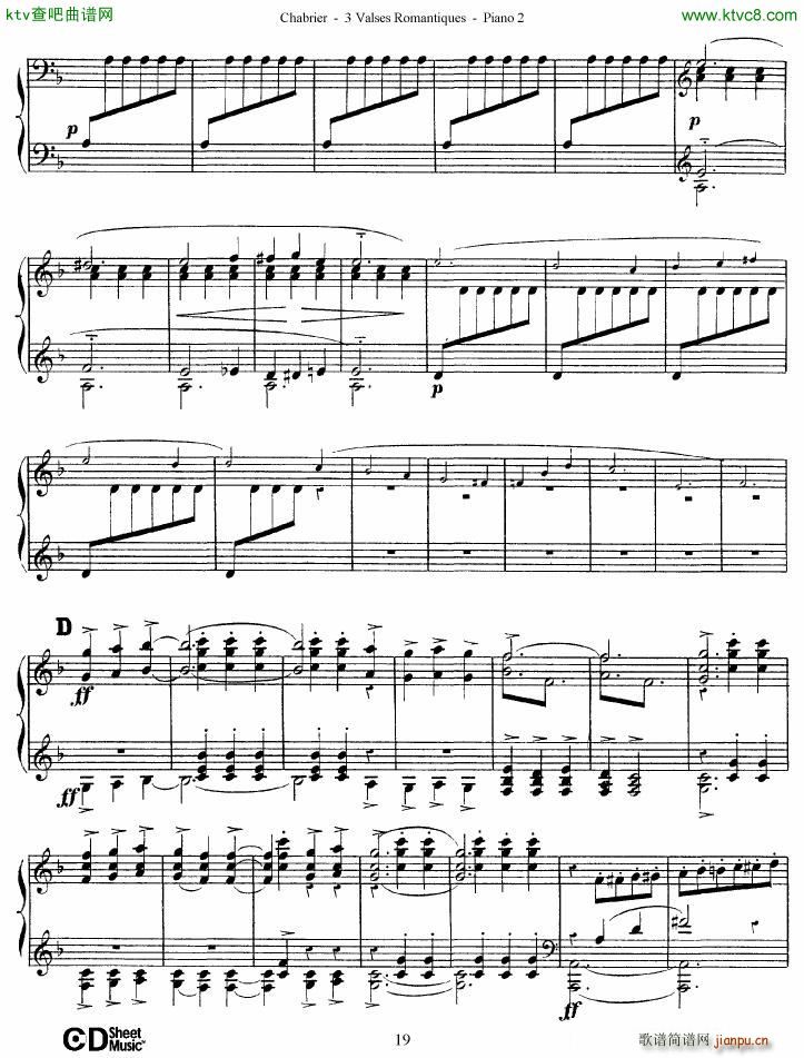 Chabrier 3 Valses Romantiques Piano 2(V)19
