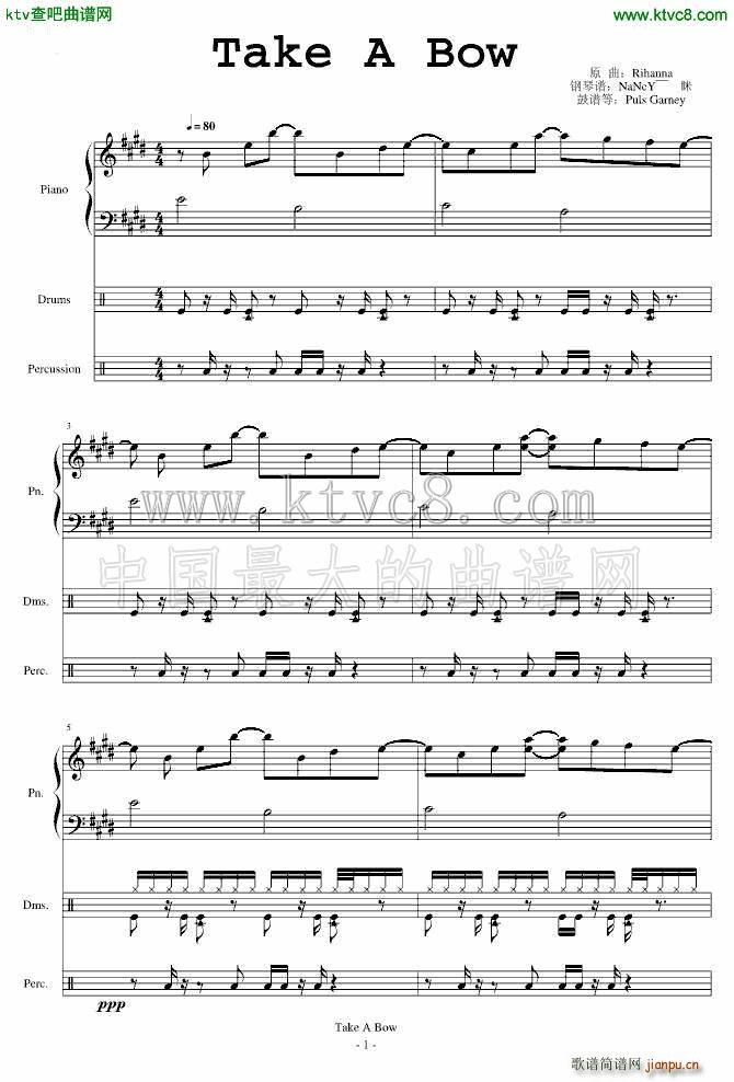 Take a Bow Piano Drums(V)1