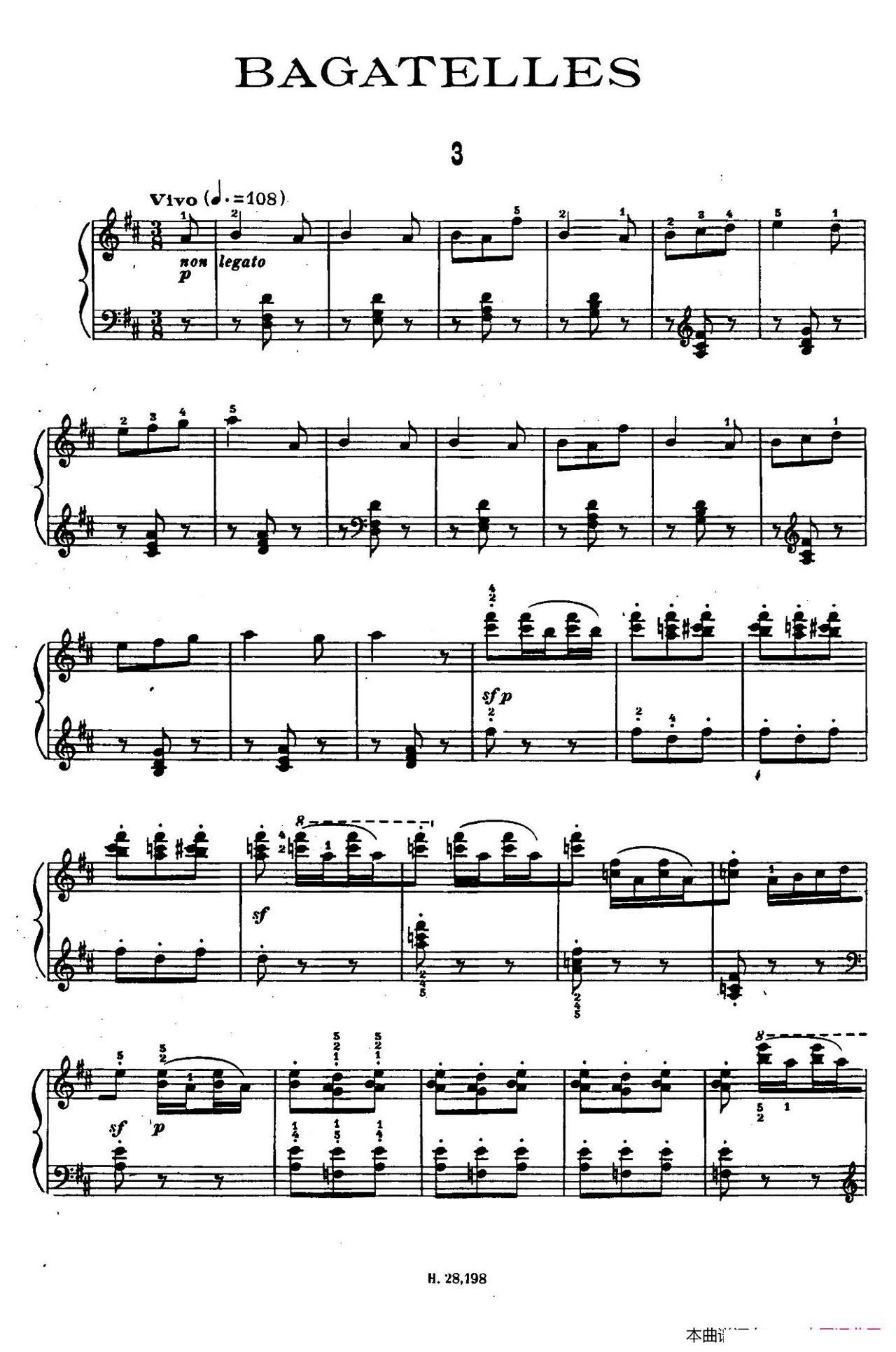 Ten Bagatelles Op 5 10��СƷ 3 D���{(ʮ�ּ�����)1