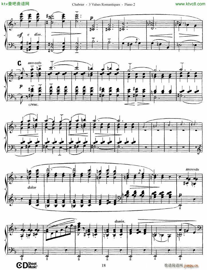 Chabrier 3 Valses Romantiques Piano 2(V)18
