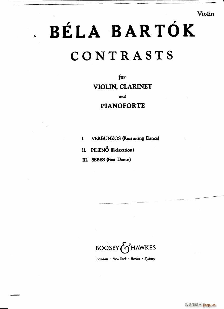 Bartok SZ 111 Contrasts violin(V)1