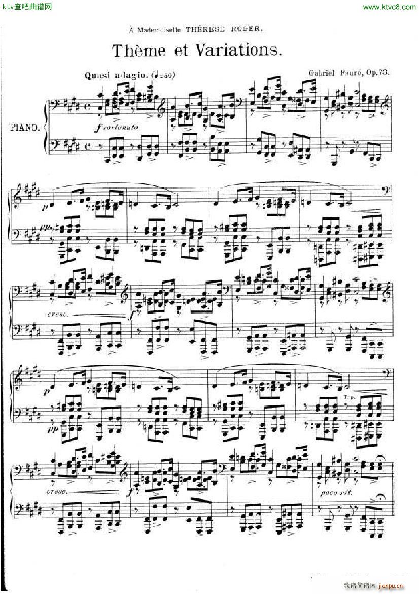 Faur Theme et variations opus 73(V)1