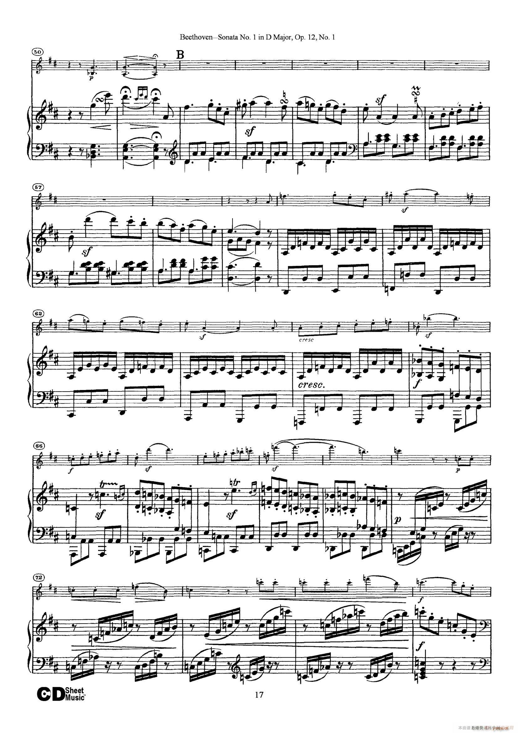 D{һСQ Sonata No 1 in D Major Op 12 No 1 ٰ(V)17