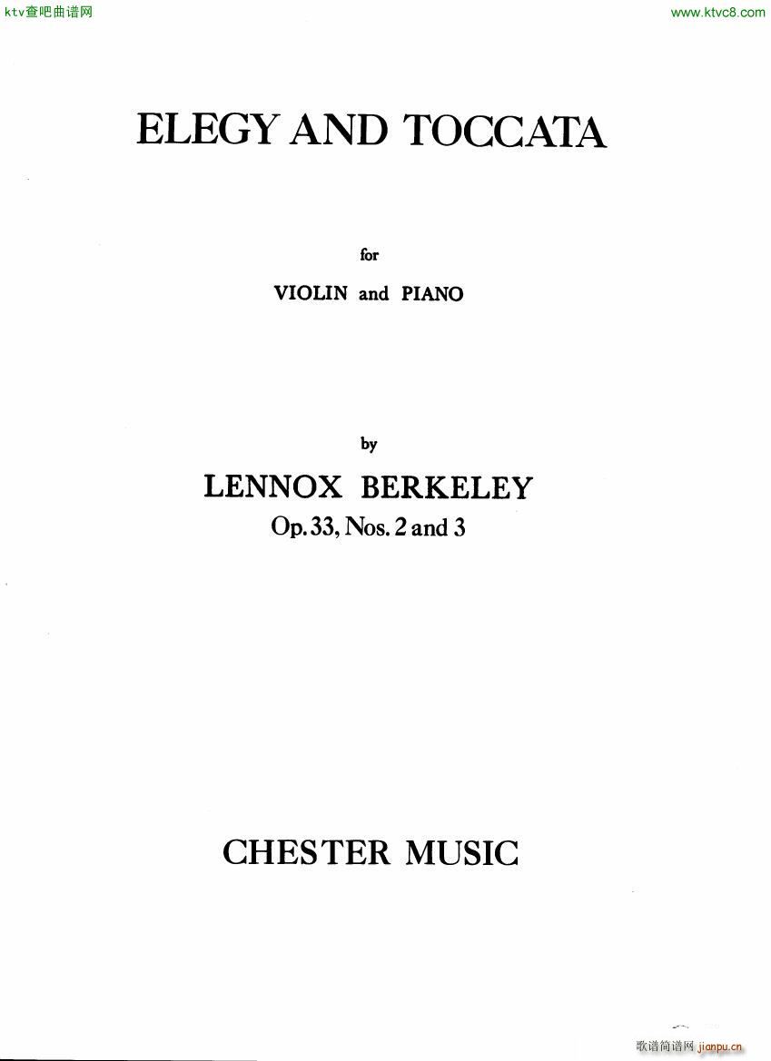 Berkeley Elegy and Toccata Violin and Piano(V)1