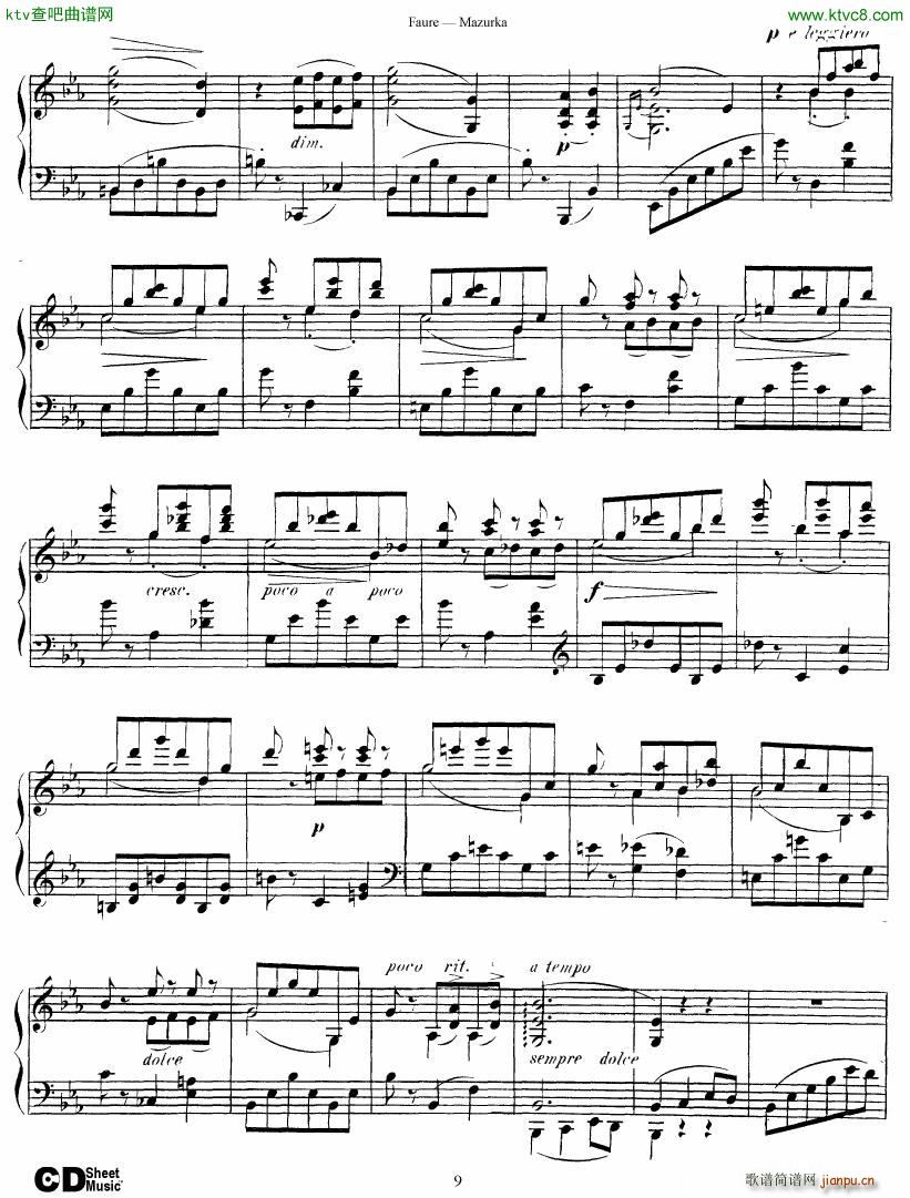 Faure Mazurka Op 32(V)9
