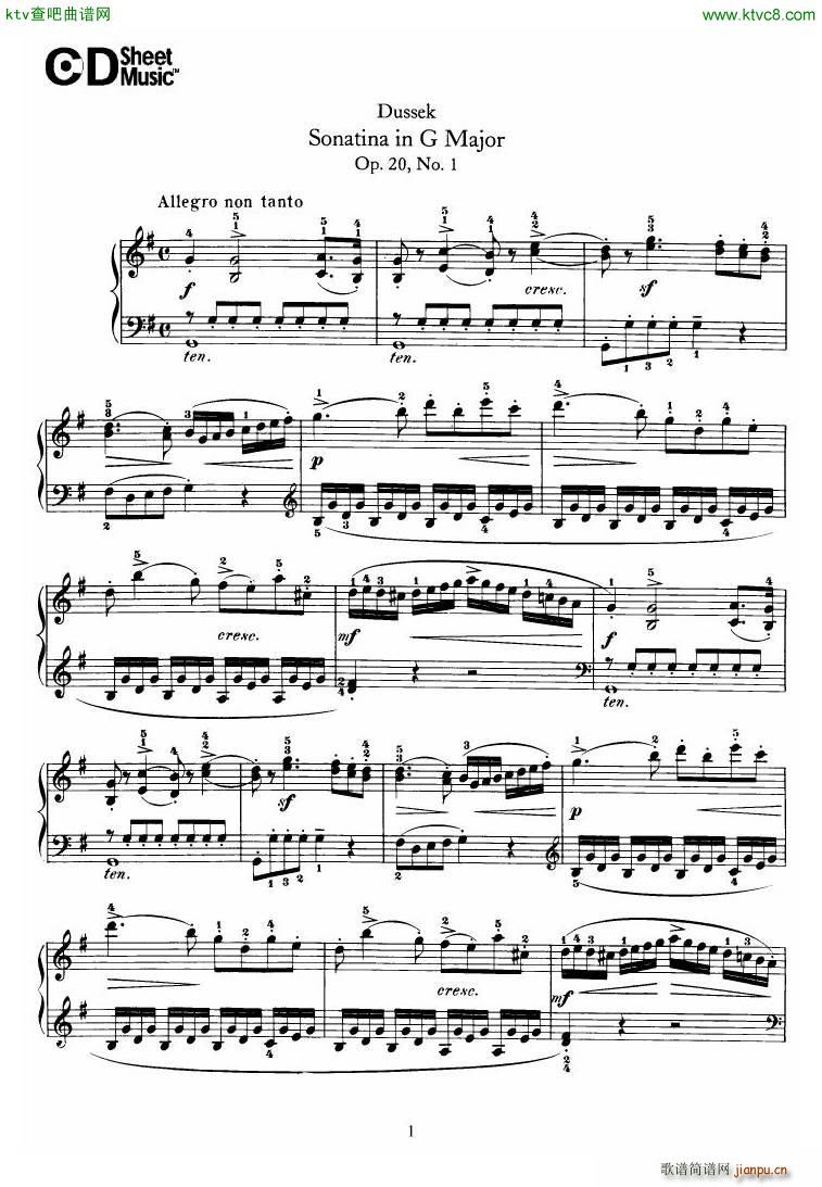 Dussek Sonatina in G Major(V)1