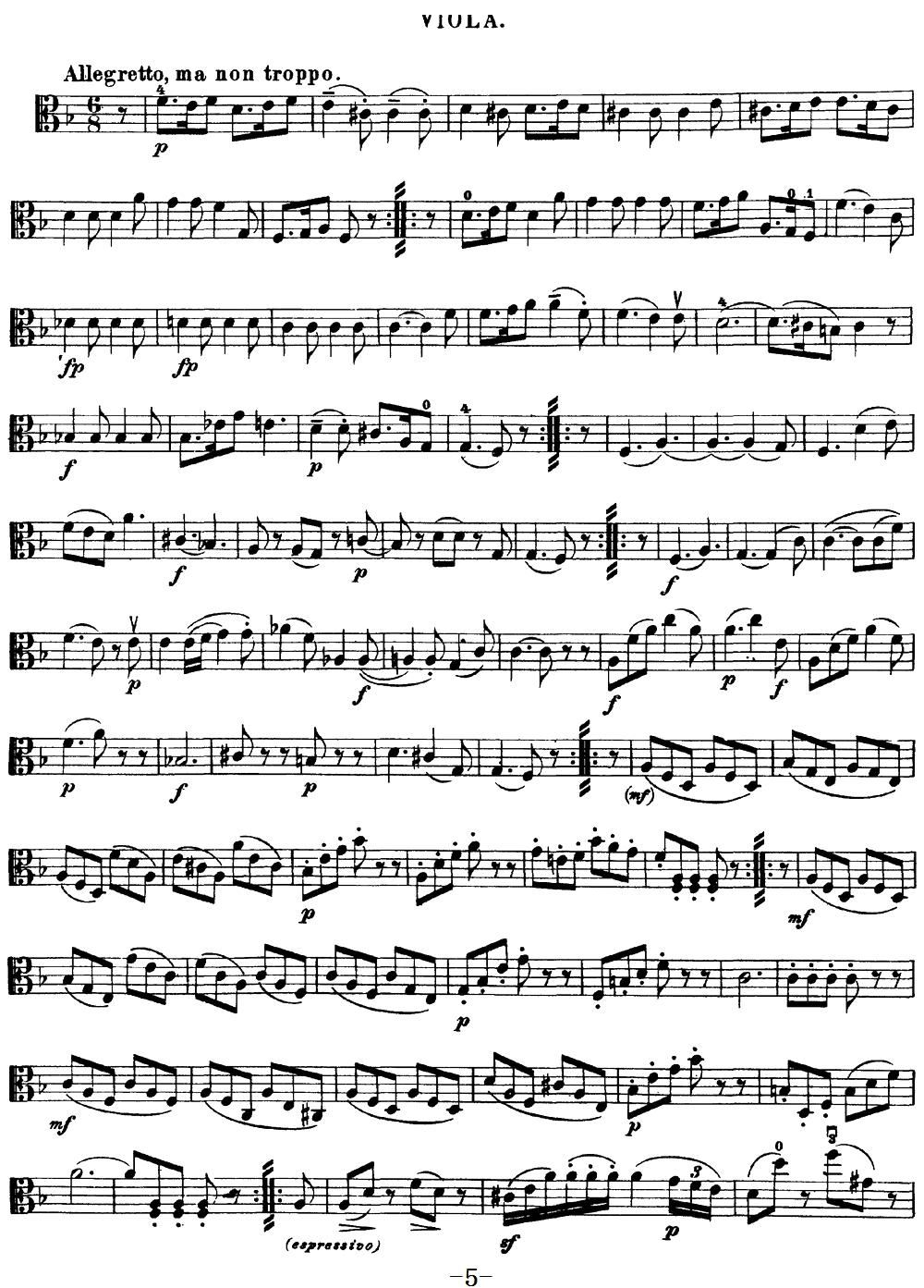 Mozart Quartet No 15 in D Minor K 421 Viola(ʮּ)5
