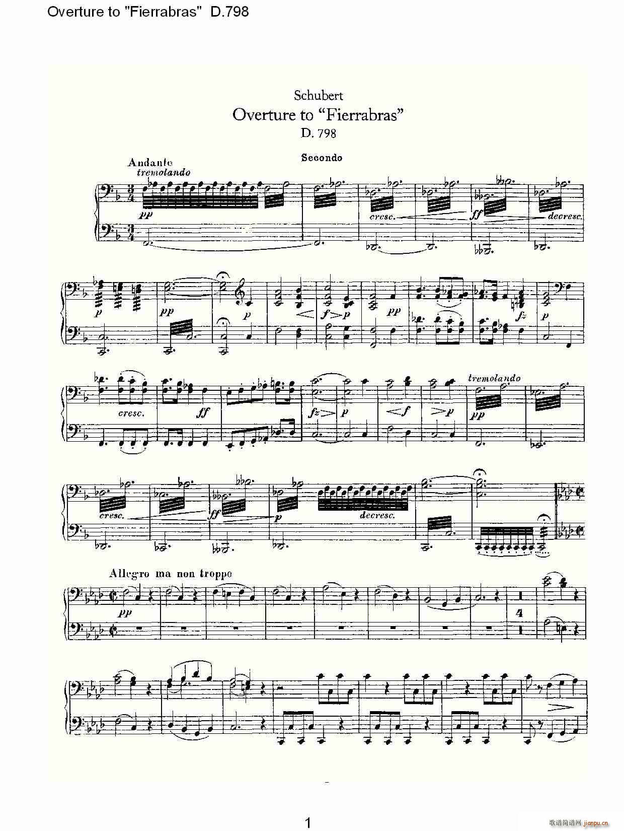Overture to Fierrabras D 798 Fierrabras D 798(V)1