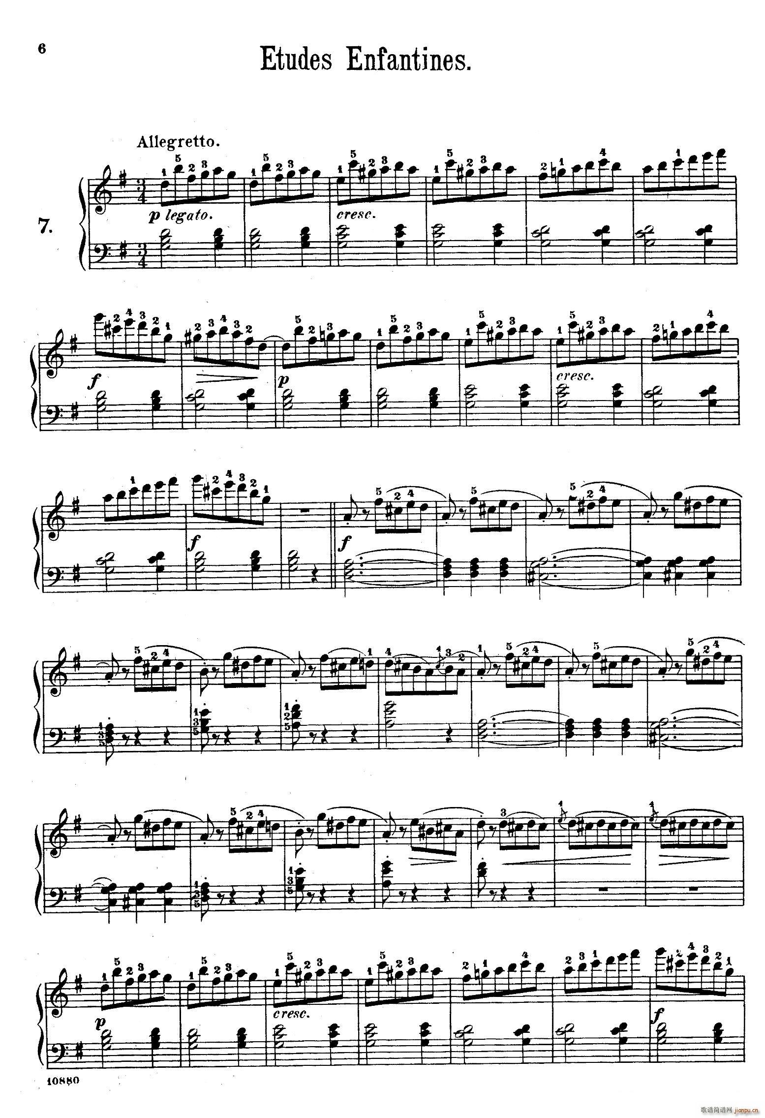 Etudes Enfantines Op 37 ͯپ 7 10(V)1