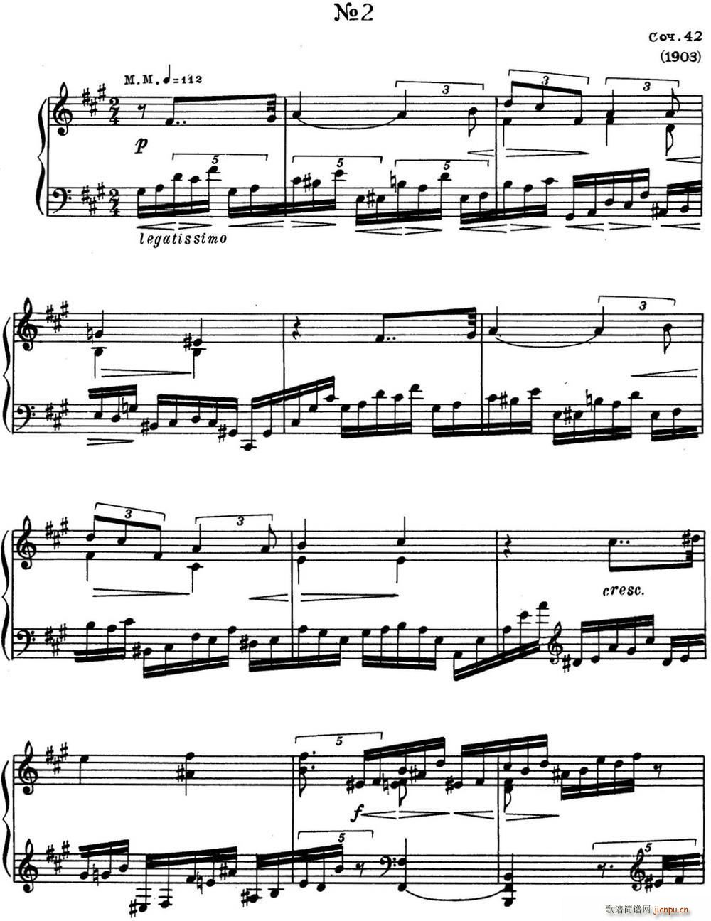 ˹e پ Op 42 No 2 Alexander Scriabin Etudes(V)1