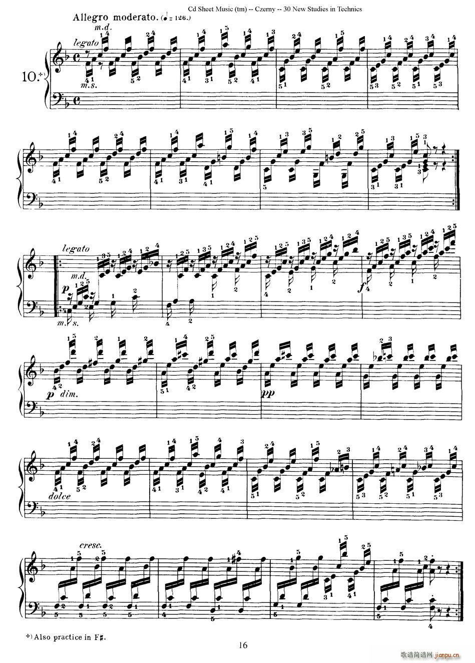 Czerny 30 New Studies 10 ܇(ch)Op849 30׾(ʮּ)1
