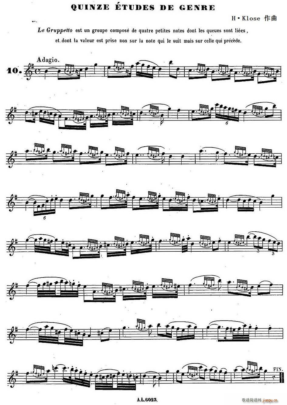 H Klose Quinze etudes de genre 10(ʮּ)1
