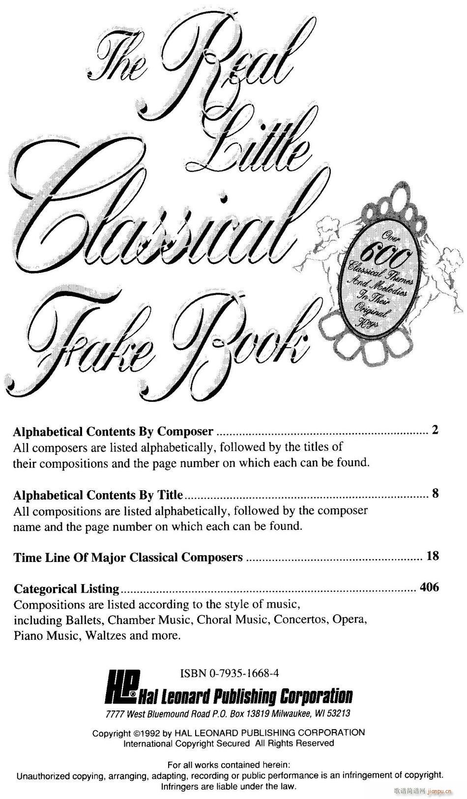 The Real Little Classical Fake Book P1 20(ʮ�ּ�����)1