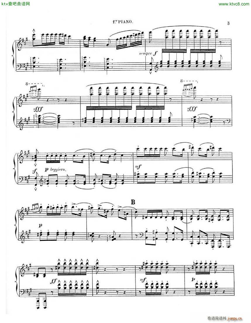 Chaminade Cecil La Sevillane for 2 pianos 4 hands(V)3