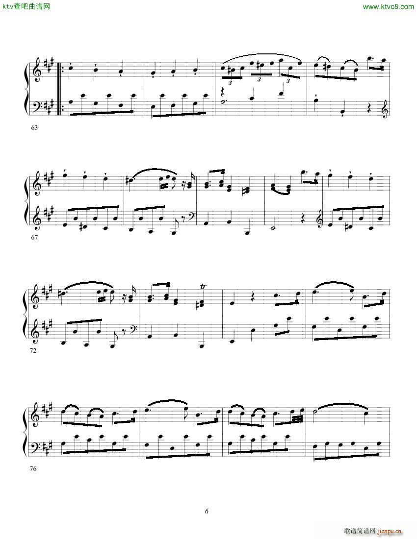 Clementi op 1 No 5 Sonate A major(V)6