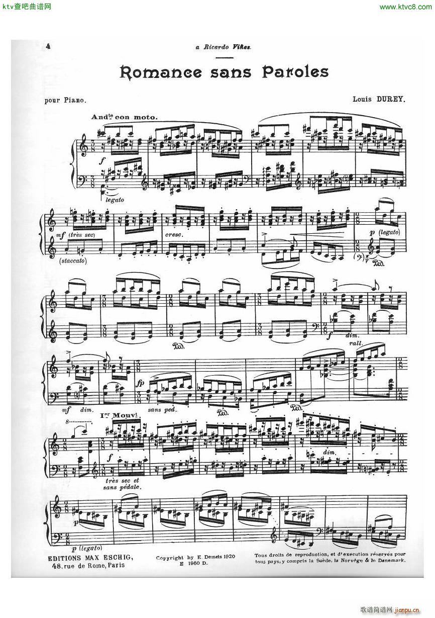 Durey Louis Romance sans paroles(V)1