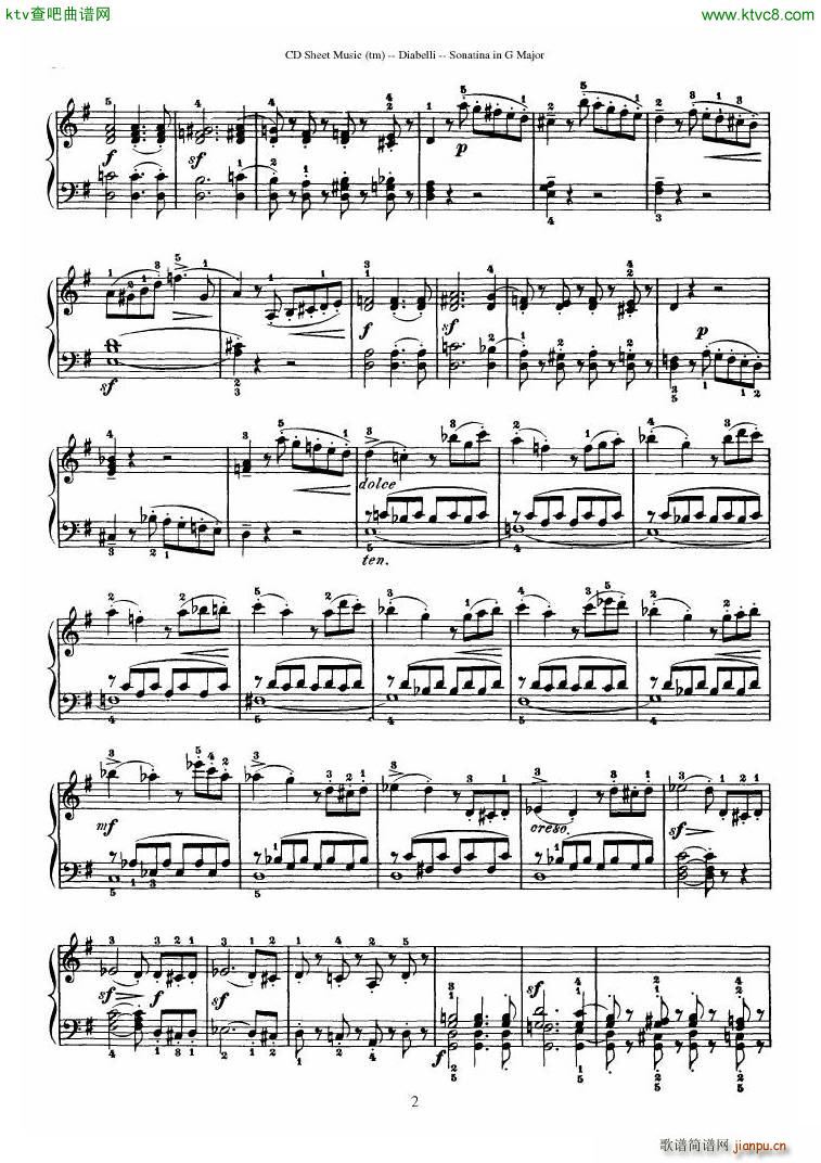 Diabelli Sonatinas Op 168 No 1 7 34P(V)25