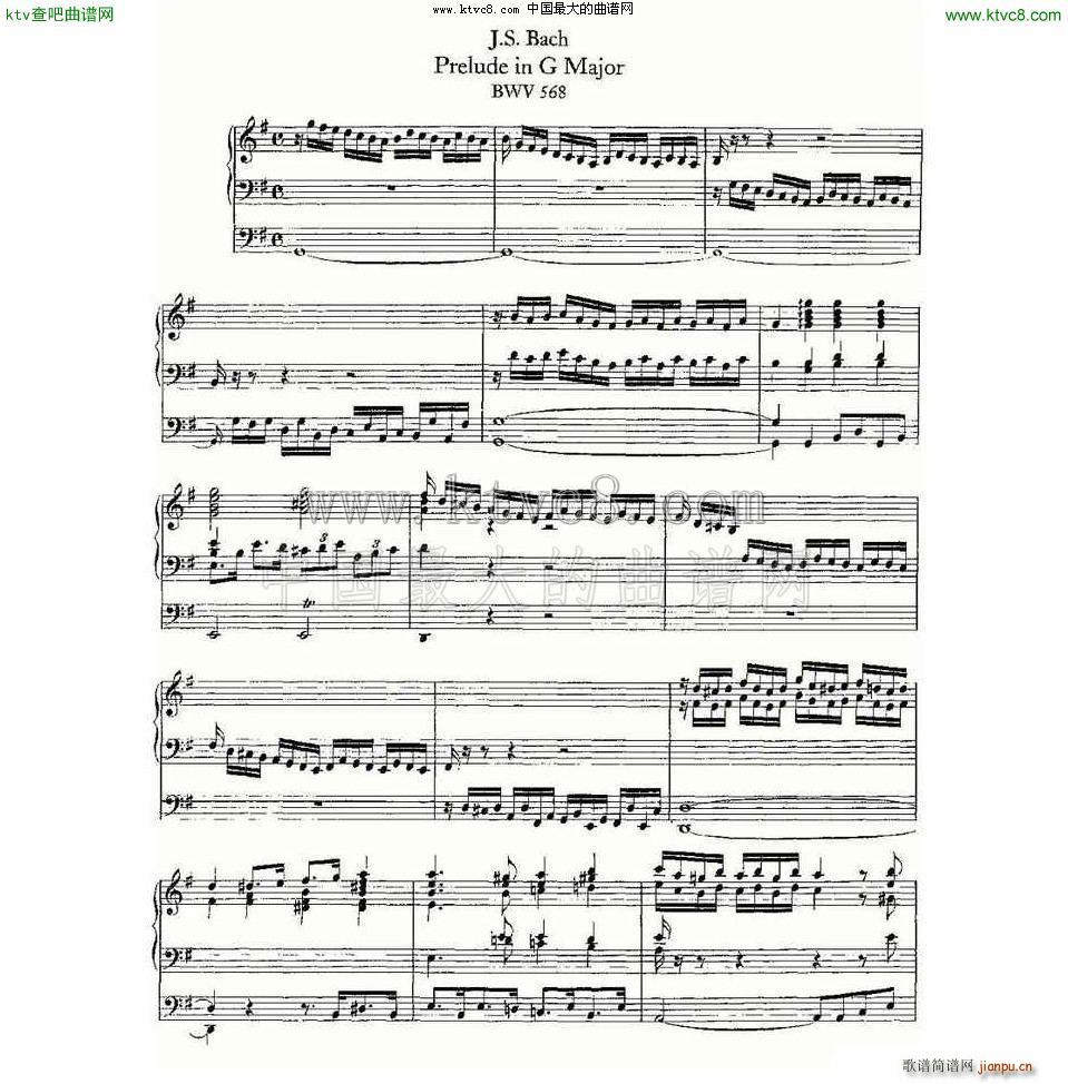 Prelude in G Major BWV 568 L(fng)V(ʮּ)1