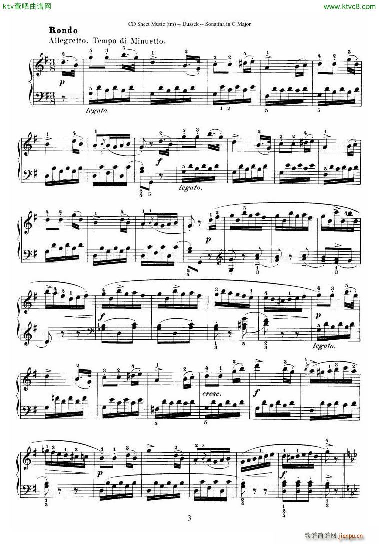 Dussek Sonatina in G Major(V)3
