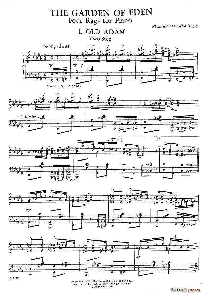 Garden of Eden 4 Rags for Piano(V)3