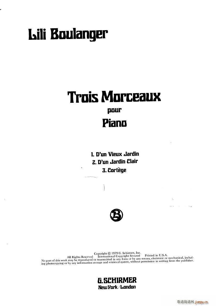 Boulanger Lili 3 Morceaux(V)1