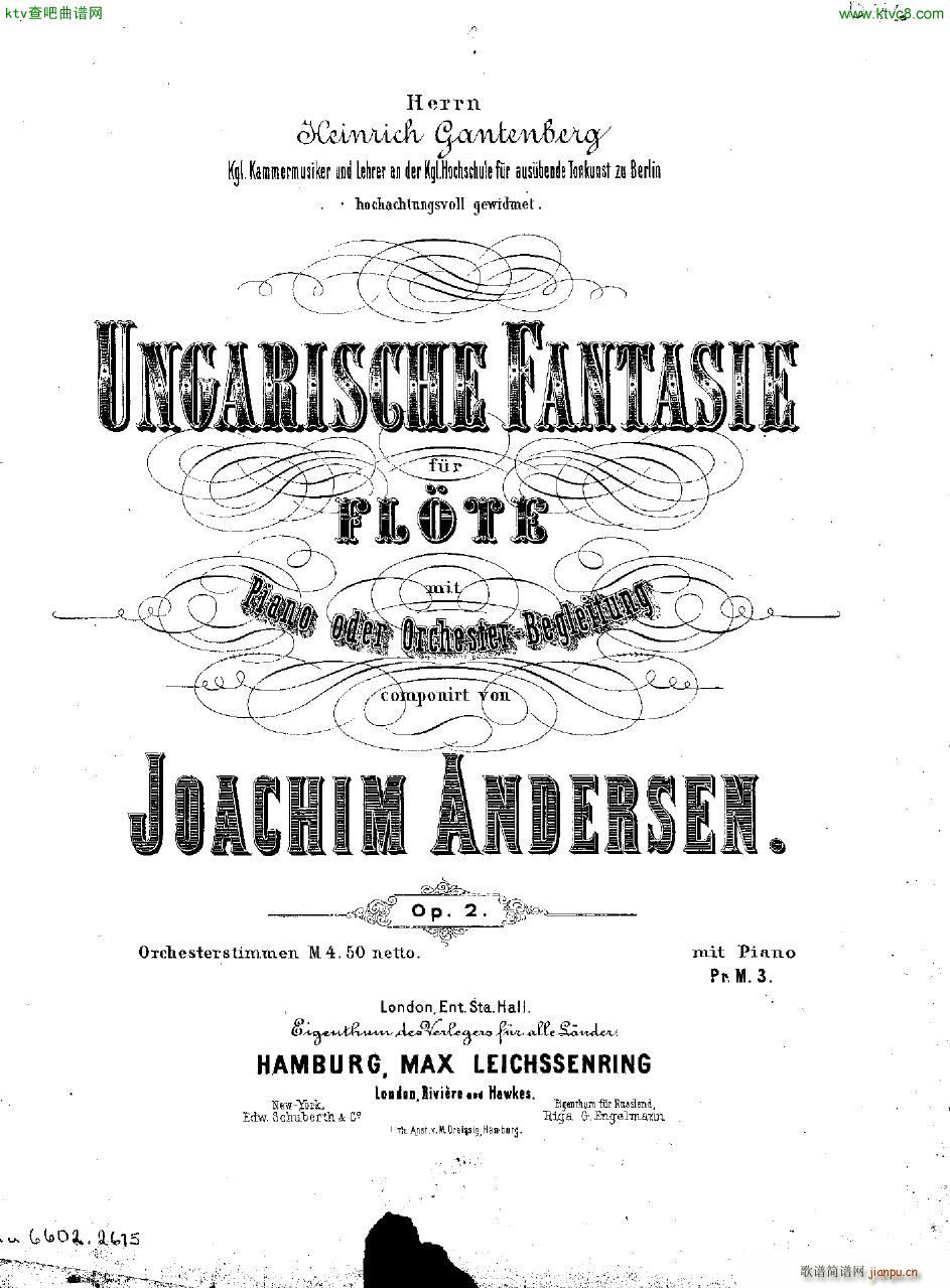 Andersen op 2 Ungarische Fantasie orch parts(V)1