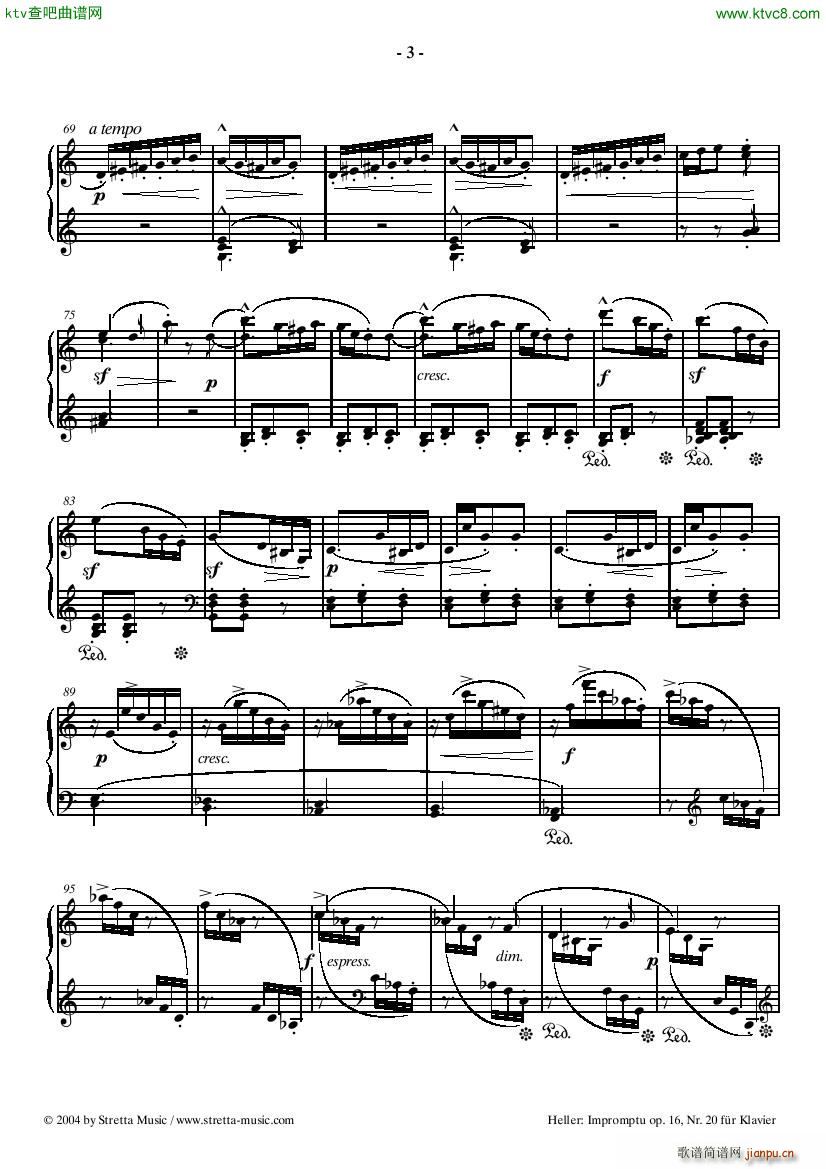 PIANO SHEET MUSIC heller impromtu(V)3