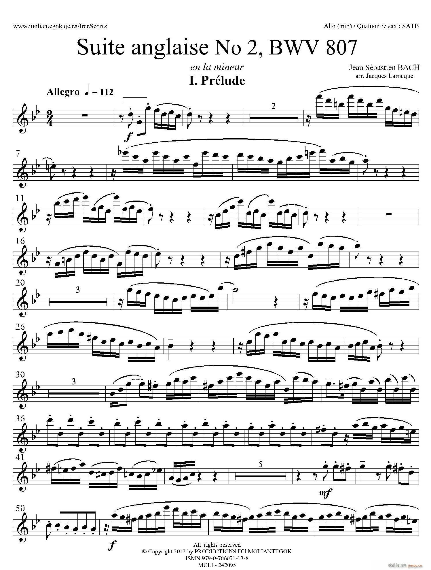 Suite anglaise No 2 BWV 807 M֮ ǰ _˹(ʮּ)1