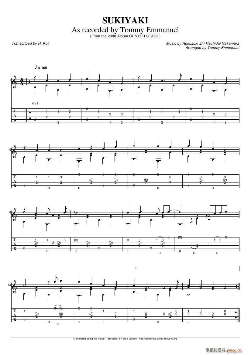 tommy emmanuel sukiyaki 2(V)1